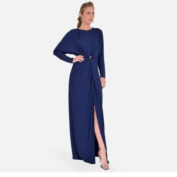 SimkHai Maisie Long Sleeve Dress in Midnight - Picture 2 of 10